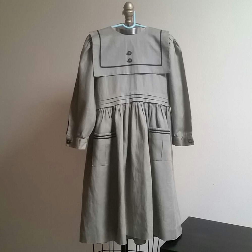 Vintage Paper White Girl's Linen Dress 6X - Picture 3 of 11